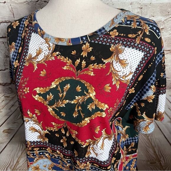 Zara Trafaluc Italian print t shirt multicolor - Picture 3 of 5